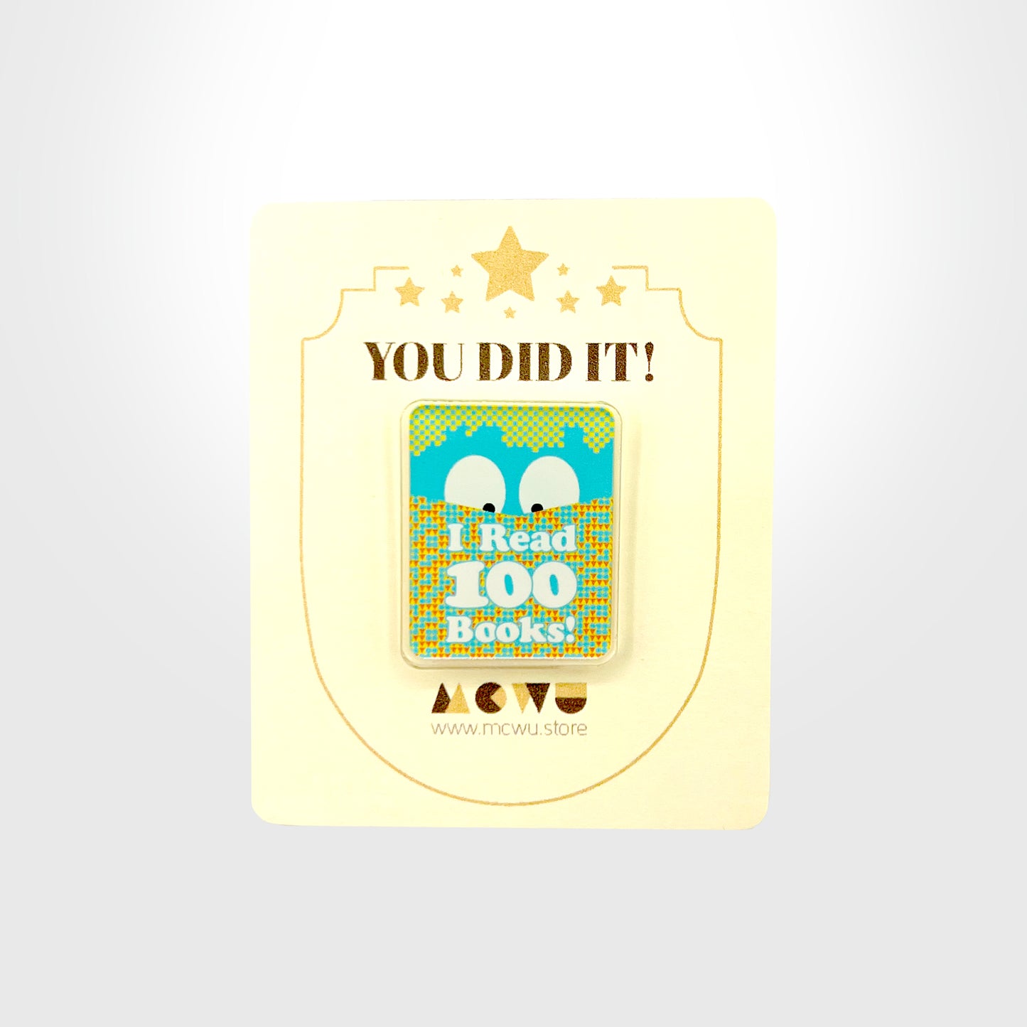 I Can Read 100 Books! Acrylic Pin