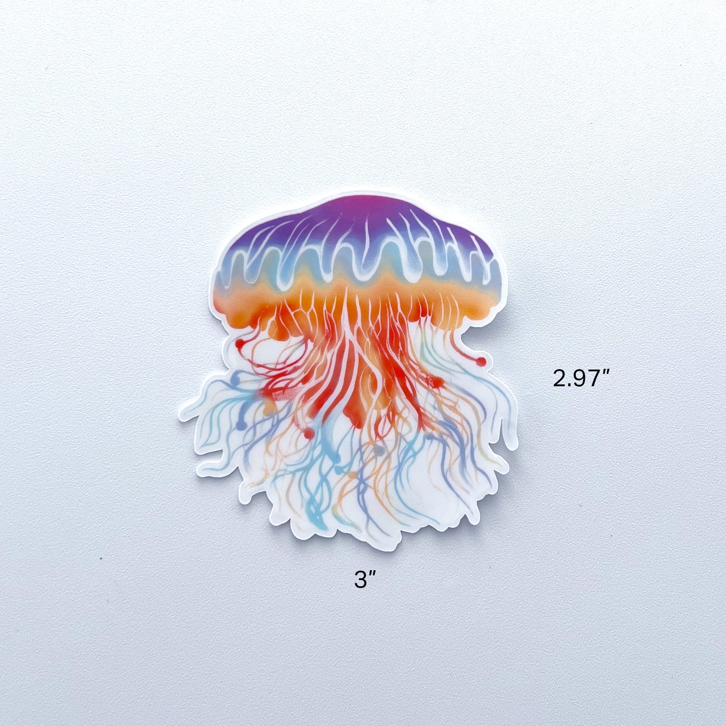 Sunset Sea Whirl Clear Jellyfish Sticker