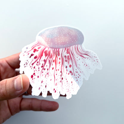 Bubbly Burst Jellyfish Clear Sticker