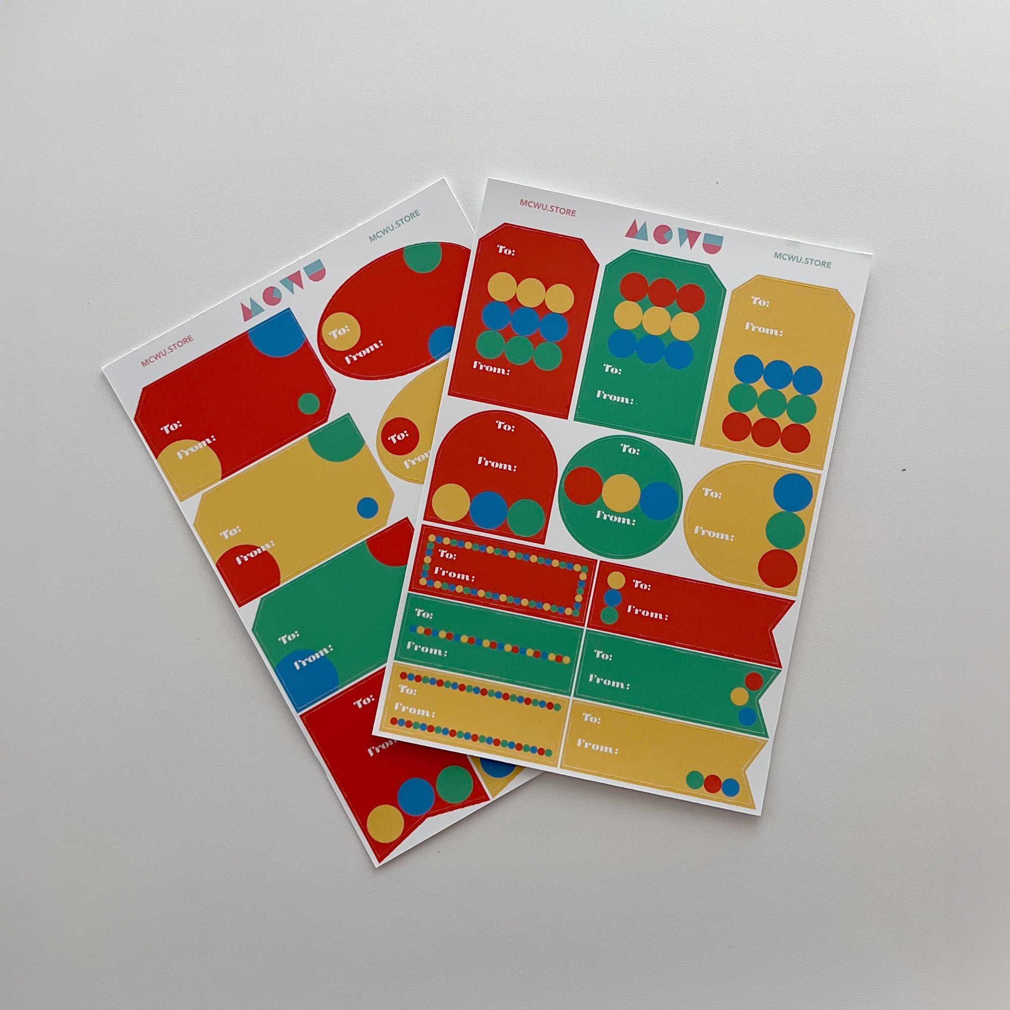 Color Pop Holiday Tags - Full-Color Sticker Set by McWu – McWu LLC