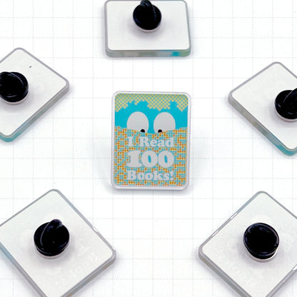 I Read 100 Books! Acrylic Pin