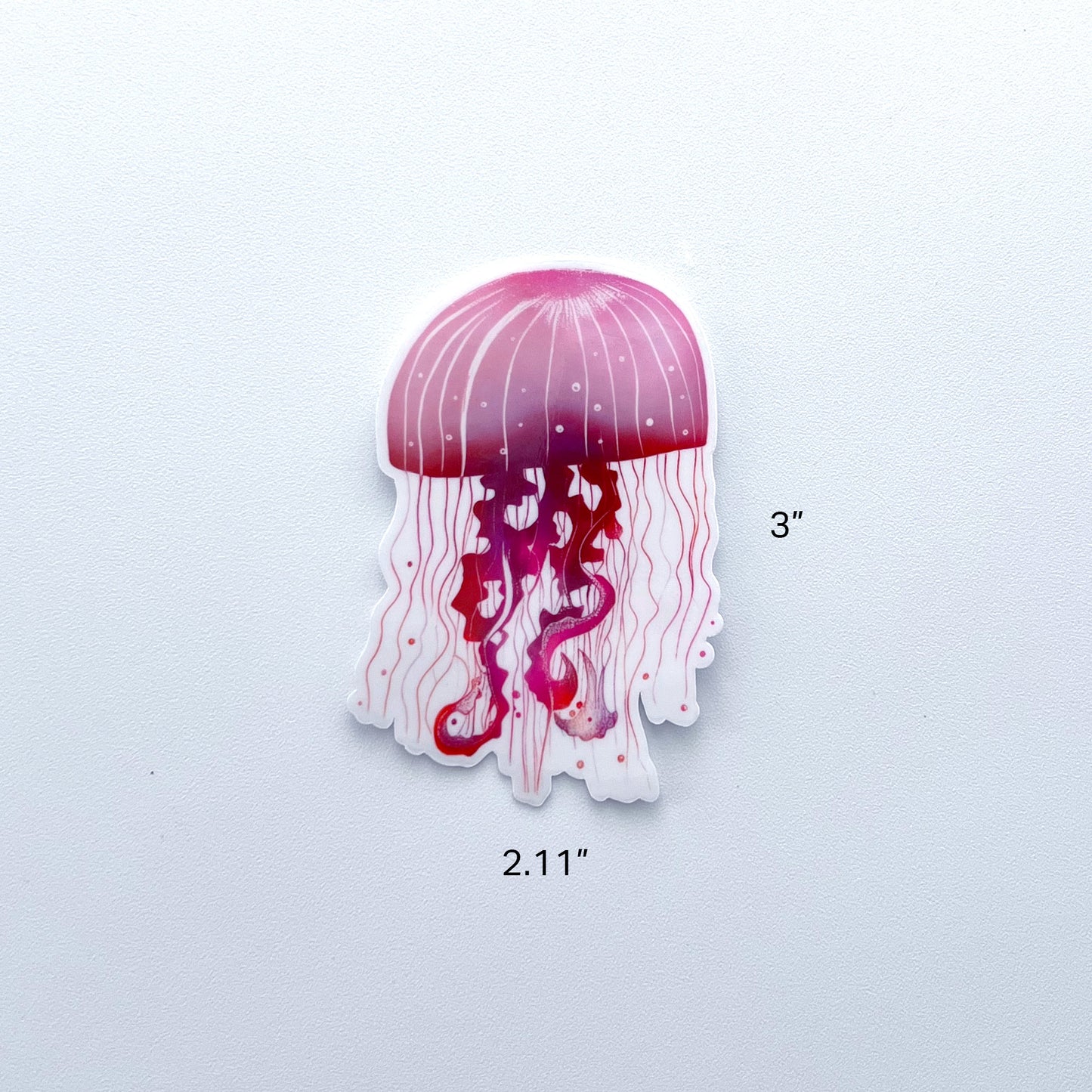 Pink Plum Drafter Clear Jellyfish Sticker