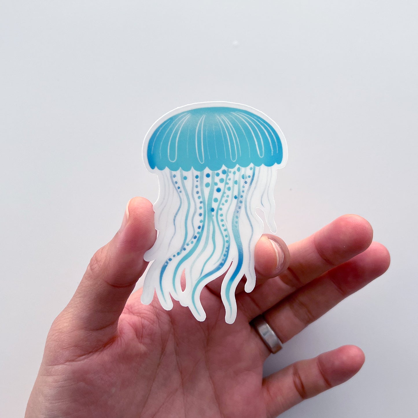 Seaglass Swirl Clear Jellyfish Sticker