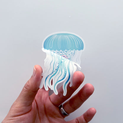 Seaglass Swirl Clear Jellyfish Sticker