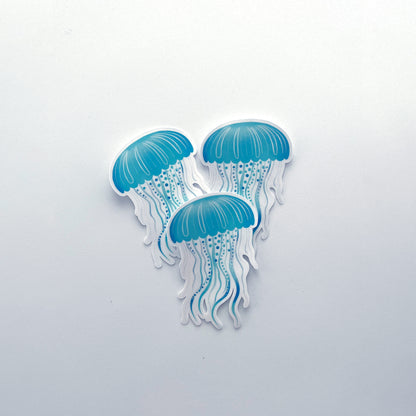 Seaglass Swirl Clear Jellyfish Sticker