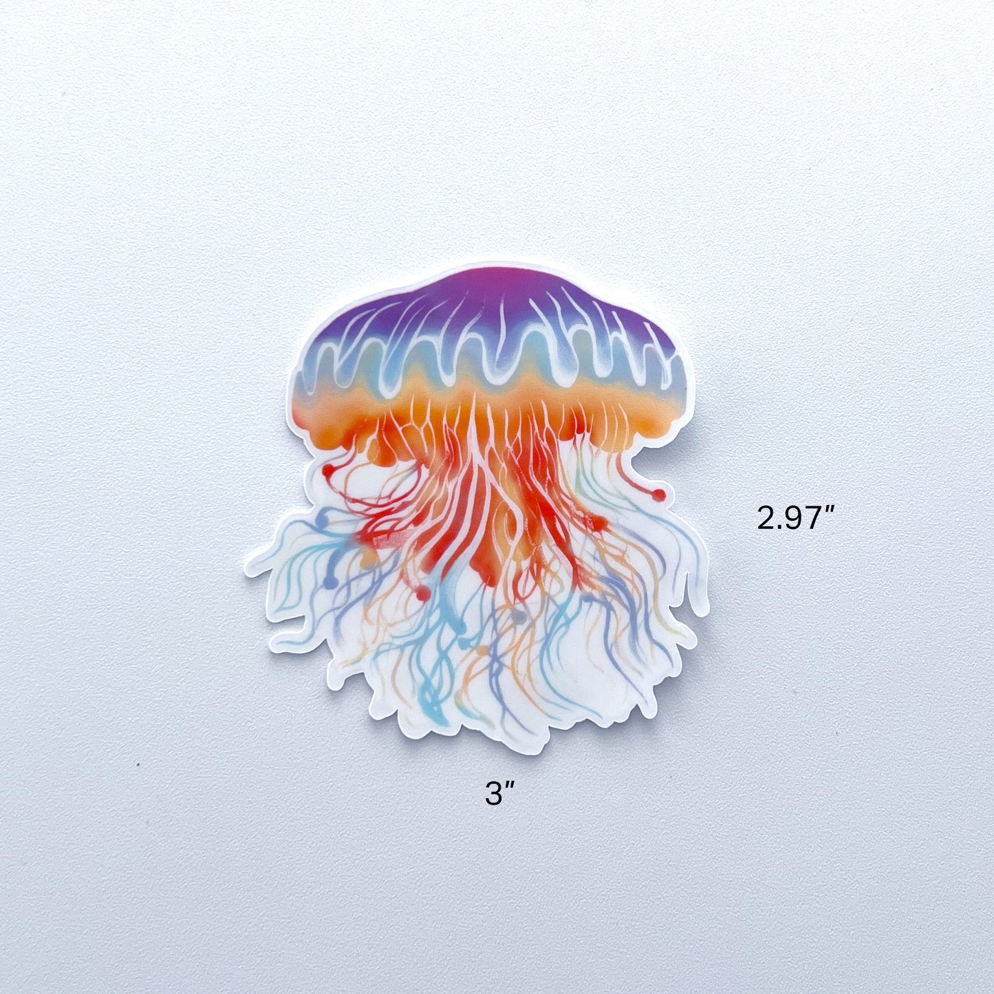 Sunset Sea Whirl Clear Jellyfish Sticker