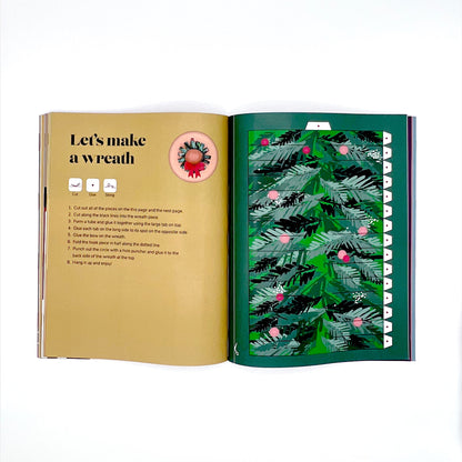 Preview of inside pages showcasing holiday-themed paper craft