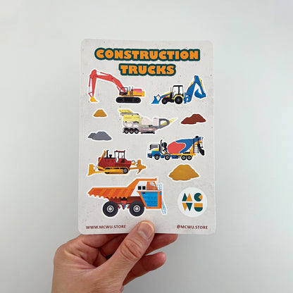 Construction Trucks Sticker Sheet