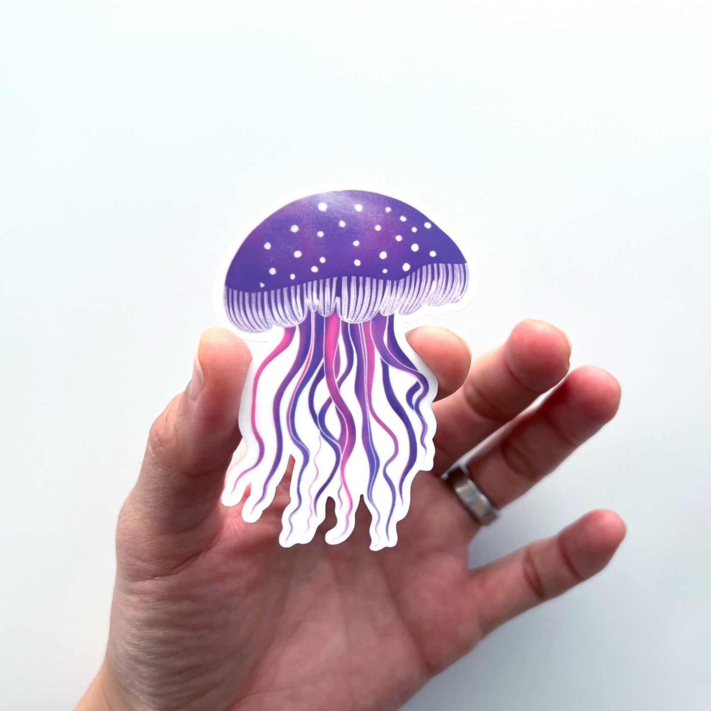 Twilight Tentacle Clear Jellyfish Sticker