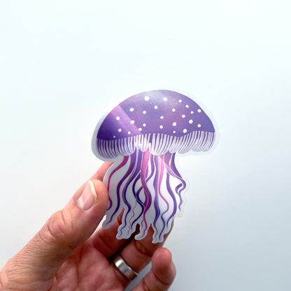 Twilight Tentacle Clear Jellyfish Sticker